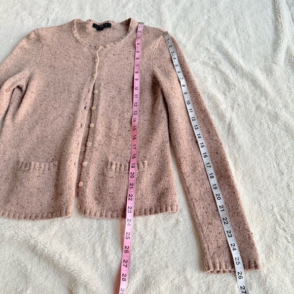 Weekend Max Mara Beige Pink Wool Cashmere Long Sleeve Button Cardigan M - Picture 5 of 12